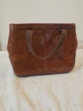 Rolfs Brown Soft Leather Vintage Hand Bag 9.5x7x3.5”